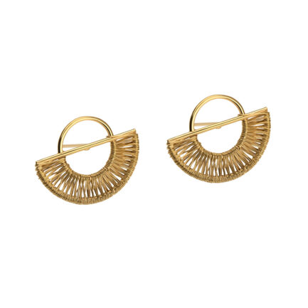 Arete fijo resplandor con baño de oro de 18k