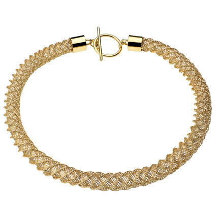 Gargantilla torzal con baño de oro de 18k
